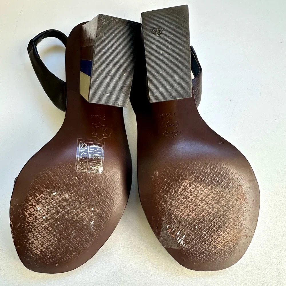EUC Tory Burch block heel Slingback sandals, size 7.5